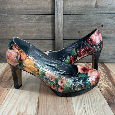 Blondo Valora цветочный высокий каблук платье туфли водонепроницаемый кожаный женский размер 9,5 - Изображение 1 из 4