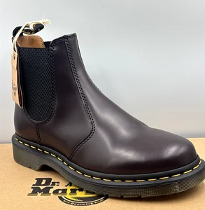 STIVALI CHELSEA DR MARTENS 2976 BORDEAUX PELLE LISCIA TAGLIA UK 5 EU 38 - Foto 1 di 6