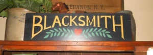 Vintage Wooden Painted  "BLACKSMITH"  Sign~26" x 7" x 3/4" thick - Picture 1 of 4