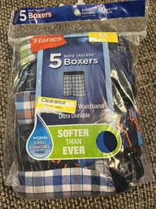 Boxer intimo Hanes Comfort Flex tessuto confezione da 5 ragazzi medi 10-12 senza etichette - Foto 1 di 2