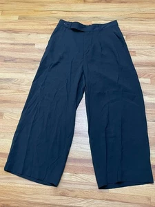 Madewell The Harlow Damen 10 schwarze Hose Polyester knöchelweites Bein drapiert Twill - Bild 1 von 11