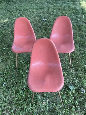 1962 Mid-Century Modern MCM Chromcraft Fiberglass Molded Shell Chairs Set Of 3 - Image 1 of 4