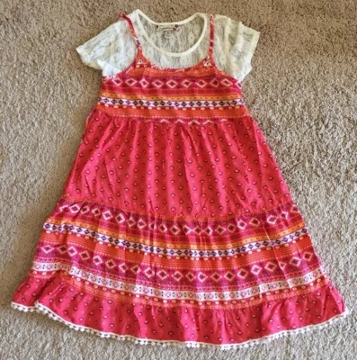 VESTIDO DE ENCAJE SIN PALABRAS PARA NIÑAS TALLA 10 Naranja, Blanco roto Foto 1 de 4