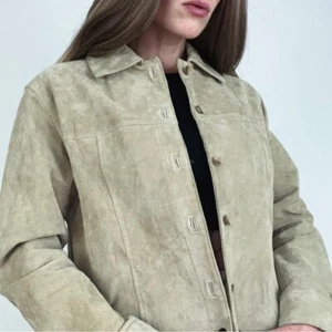 Charter Club Green Suede Leather Button Jacket Unisex Medium Lined - Picture 1 of 12