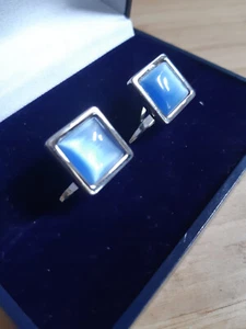VINTAGE GENTS SILVER COLOR METAL CUFFLINKS CUFFS ,WITHOUT A BOX - Picture 1 of 7