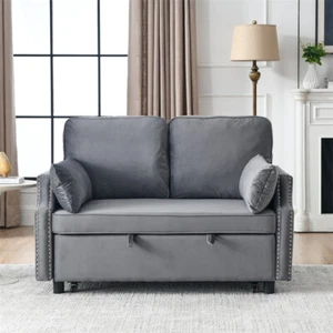 2-Seater Convertible Sleeper Sofa Bed Small Love Seat for Small Space Apartment - Picture 1 of 13
