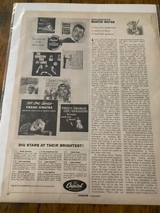Vintage 1959 Capitol Records annuncio - Foto 1 di 1