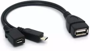 USB 2.0 A Female to Micro USB Male & Micro 5 Pin Female Adapter Host OTG Cable - Picture 1 of 11
