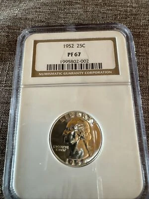 1952 25c Washington Quarter PROOF - NGC PF67 - Image 1 of 4