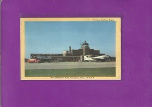 Mid-Continent/Northwest Airlines DC-3s at Minneapolis MN airport  postcard - Picture 1 of 2