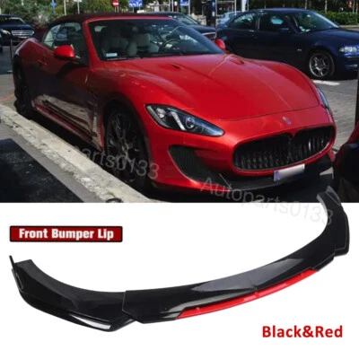 For Maserati Grancabrio Front Bumper Lip Spoiler Splitter Boby Kit Black&Red - Изображение 1 из 4