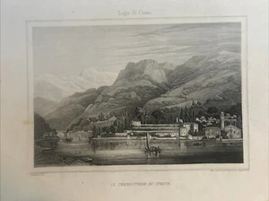 COMO; Il promontorio di Torno 1860 ca Incisione Originale. Lombardia - Picture 1 of 7