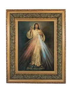 17"x21"Señor De La Misericordia Imagen en Tela Acojinado/Cushioned Frame -3040D - Picture 1 of 4