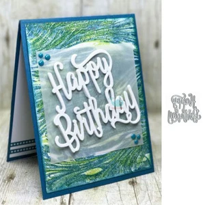 Happy Birthday Metal Cutting Dies Stencil Scrapbooking Embossing Decor Craft DIY - Picture 1 of 2