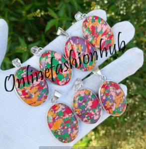 Trending Balloon Jasper Gemstone 925 Sterling Silver Plated Lot Good Pendants - Picture 1 of 3