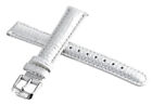 Invicta Women's 16mm x 15mm Silver Leather Watch Band Strap Silver Buckle
