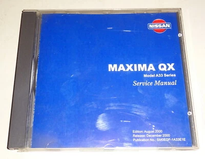 Manuale Di Officina Su CD Nissan Maxima QX Tipo A33 Aggiornato 08/2000 - Immagine 1 di 2