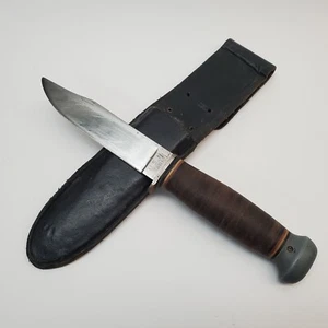 WW2 Early USN PAL RH - 35 Mark I Knife w/ Leather Sheath US Navy Issue - Picture 1 of 15