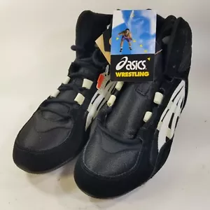 Vintage JL 802 Asics Men's Size 7 Wrestling Shoes Counter Black White - Picture 1 of 15
