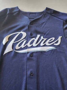 Authentisch Majestic GRÖSSE 44 L SAN DIEGO PRESOS GWYNN AUFNÄHER VINTAGE BP Trikot - Bild 1 von 12