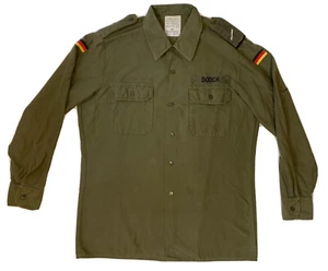 Feuchter Ringelai OG German Bundeswehr Issue Long Sleeve Shirt 1987 With Lapel - Picture 1 of 8