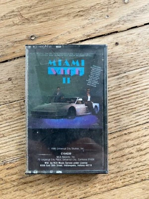 SEALED Miami Vice II 2 Album Soundtrack 1986 MCA Records Cassette Tape blk cover - Image 1 of 4