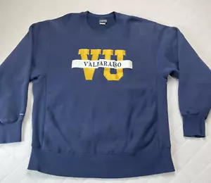 Vintage JanSport Sweatshirt XL Valpo University Crewneck Pullover Blue College - Picture 1 of 13