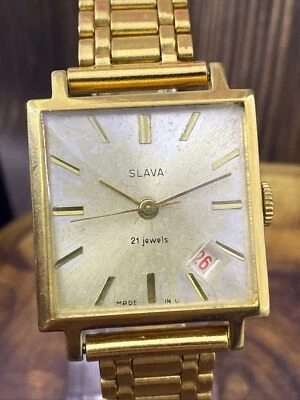 Reloj mecánico manual cuadrado soviético SLAVA 2412 URSS AU #4332 Foto 1 de 4