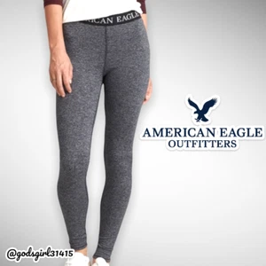Leggings de longitud completa American Eagle Ahh-Mazingly suaves gris brezo negro (Sm) - Imagen 1 de 11