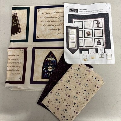 Kit de edredón de panel Timeless Treasures HAVE FE Foto 1 de 4