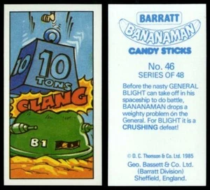 Barratt Bananaman #46 Basset Candy 1985 Card - Picture 1 of 1