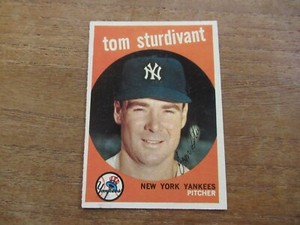 1959 TOPPS TOM STURDIVANT #471 NEW YORK YANKEES HIGH GRADE