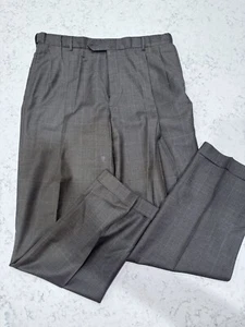 Austin Reed Pleated Mens 35x32 Dress Pants Wool Cashmere Trousers Brown Woven - Picture 1 of 6