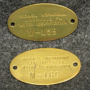 2 focos de identificación de motor Rockwell International Linesville PA M-159 M-160 2" - Imagen 1 de 2