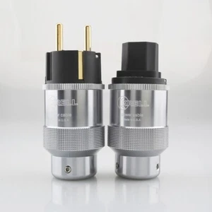Krell Audiophile Gold Plated EU US Schuko HiFi Power Cable Plug C13 Connector - Picture 1 of 11