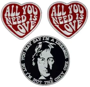 All You Need Is Love You May say I'm a Dreamer John Lennon Beatles Patch | 3PC - Picture 1 of 1