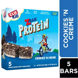 Zbar Protein Cookies 'n Creme Flavor Crispy Snack Bars, Gluten Free Protein, 5ct - Picture 1 of 12