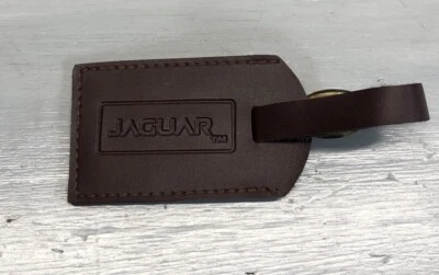 Etiqueta de equipaje Jaguar usada marrón imitación cuero acabado nombre maleta nombre identificación aeropuerto nombre Foto 1 de 4