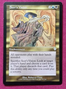 Magic The Gathering INVASION SEER'S VISION black/blue card MTG - Picture 1 of 2