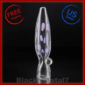 3.25" Handmade Thick Clear Purple Dotted Tobacco Smoking Bowl Small Glass Pipes - Picture 1 of 5