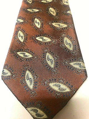 Corbata para hombre Austin Reed 100 % seda italiana hecha en EE. UU. óxido y azul marino Foto 1 de 2