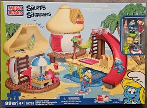 2012 SMURFS BEACH MEGA BLOKS The Smurfs Blocks 99 pieces #10755 MIB - Picture 1 of 2