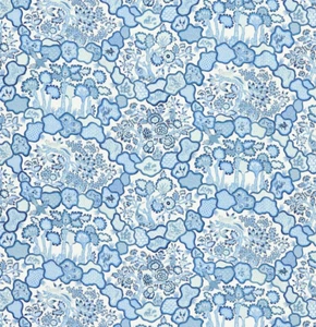 Scalamandre Gardinenstoff 'ZIBA - PORZELLANBLAU' 2,4 METER 100% LEINEN - Malaiisch - Bild 1 von 8