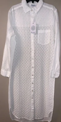 Blue Island Playa Algodón Blanco Párpados Camisa Encubrimiento LS Talla XS Talla S Nuevo Con Etiquetas Foto 1 de 4