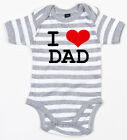 I LOVE DAD Gray/White Striped Baby Body 