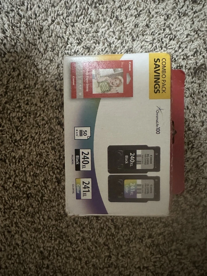 Canon ChromaLife 100 PG-240XL CL-241XL Color Ink Glossy Photo Paper Combo Pack - Image 1 of 1