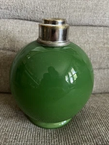 LAMPE BERGER OIL LAMP EMERALD GREEN GLASS Globe Vintage France MCM - Picture 1 of 8