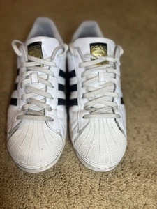 Adidas Superstars Athletic Casual Tennis Shoe Men's 12 Black and White EG4958 - Picture 1 of 7