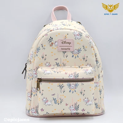 Mini Mochila Bolso Loungefly Disney The Aristocats Marie & Flowers AOP Floral Nuevo Foto 1 de 4
