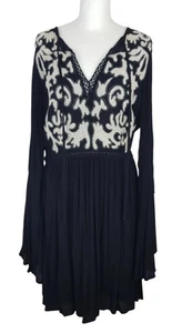 River Island Embroidered Flare Sleeved Dress Size 16 Boho Folke - Picture 1 of 12